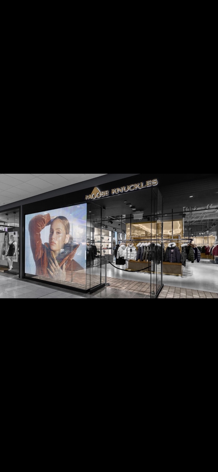 Moose Knuckles Fashion Flagship transparent LED display